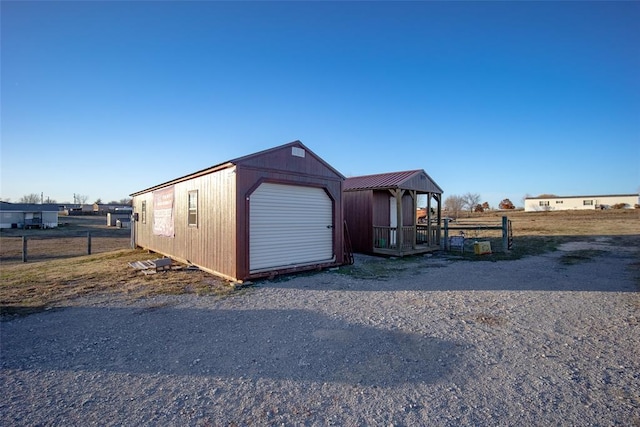 view of outdoor structure with a garage