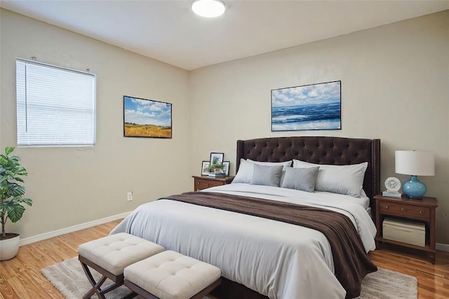 bedroom featuring light hardwood / wood-style floors