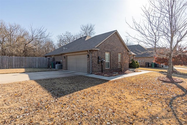 view of property exterior featuring a garage