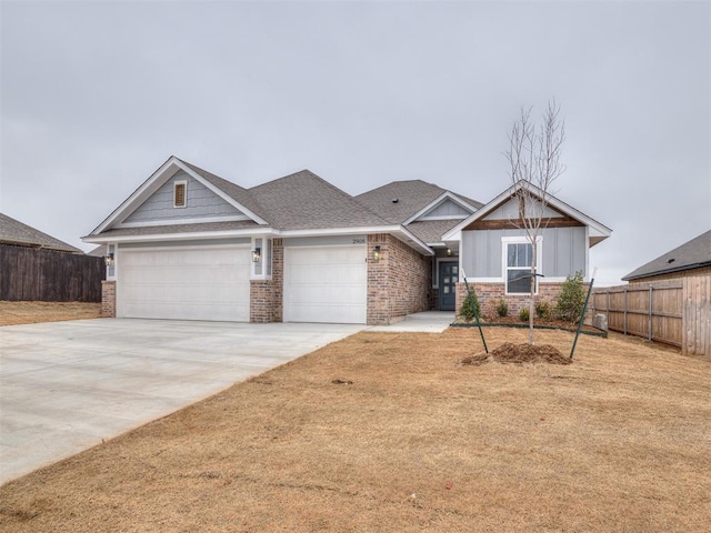 craftsman house with a garage