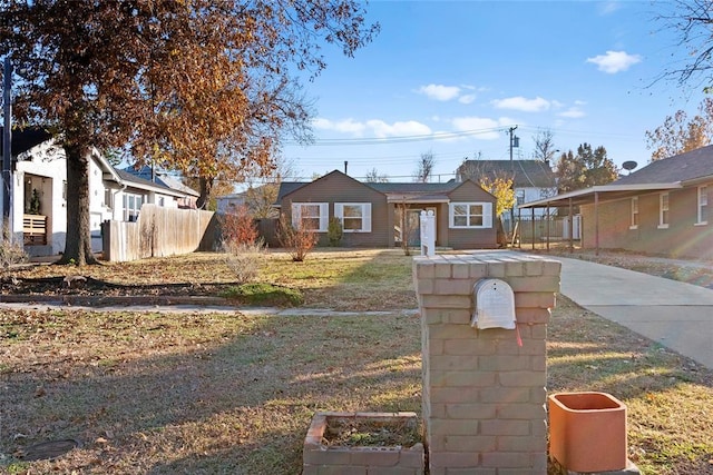 view of front of home with a front yard