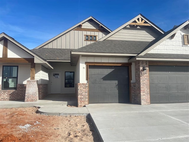 craftsman inspired home featuring a garage