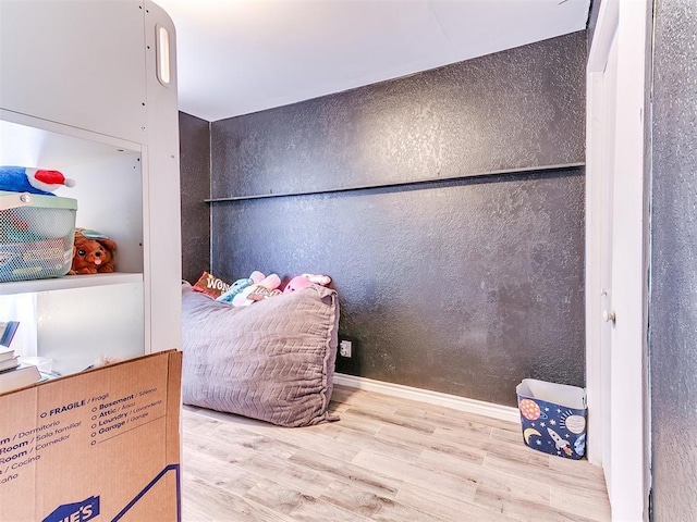 bedroom featuring light hardwood / wood-style flooring