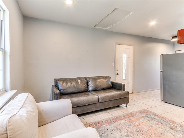 view of tiled living room