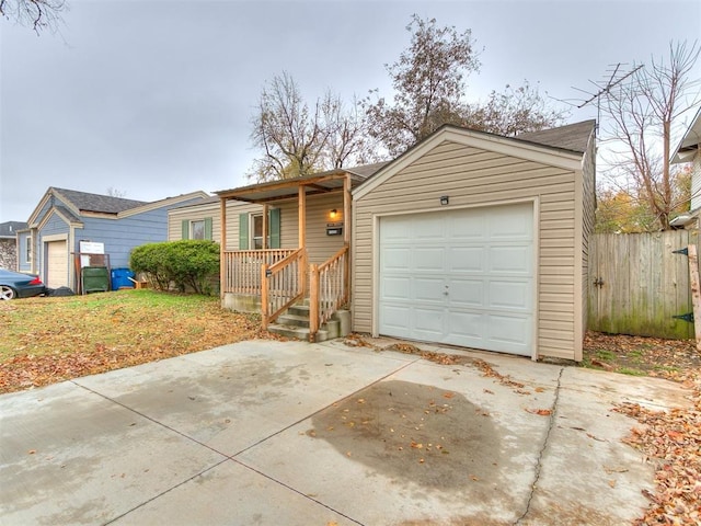 ranch-style home with a garage