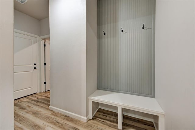 mudroom featuring light hardwood / wood-style flooring