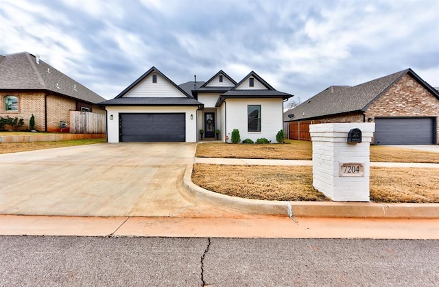 view of front of house with a garage