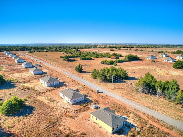 bird's eye view with a rural view