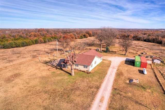 drone / aerial view featuring a rural view