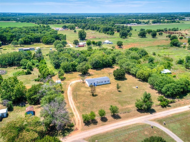 aerial view featuring a rural view