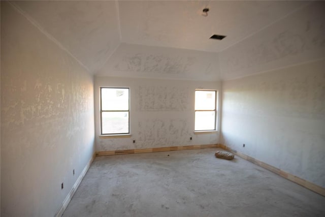 5800 Lantana Ln, Edmond, OK 73034 - spare room featuring lofted ceiling and baseboards