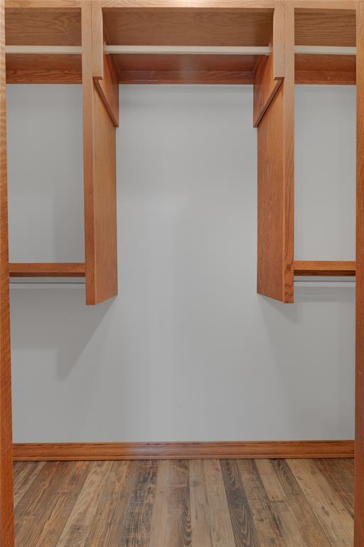 spacious closet featuring light hardwood / wood-style floors