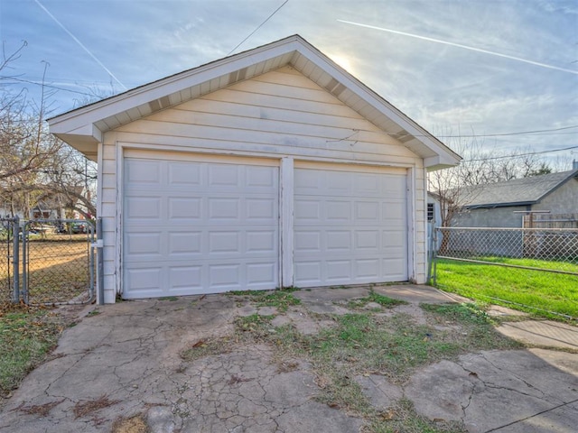 view of garage