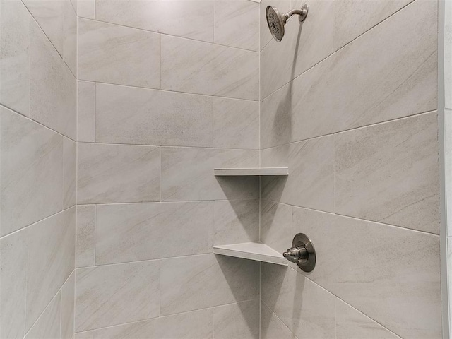 details with a tile shower