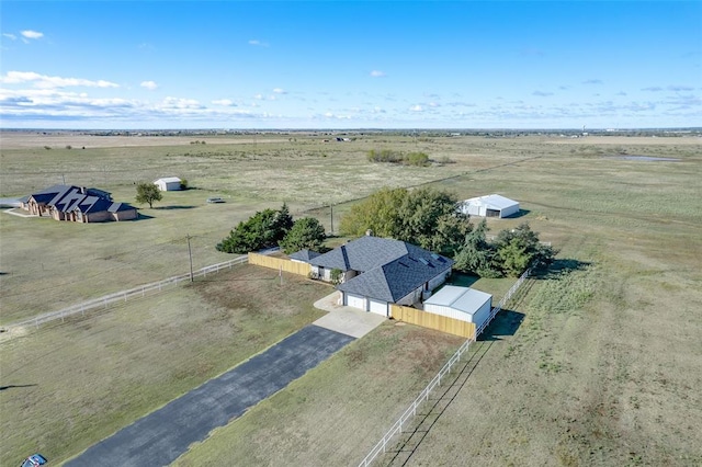 aerial view with a rural view