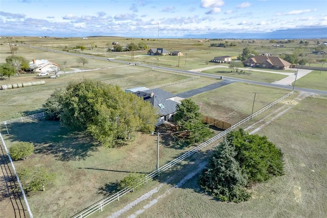 bird's eye view with a rural view