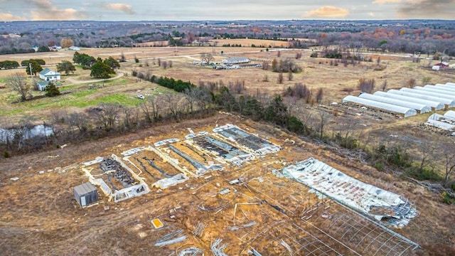 aerial view with a rural view