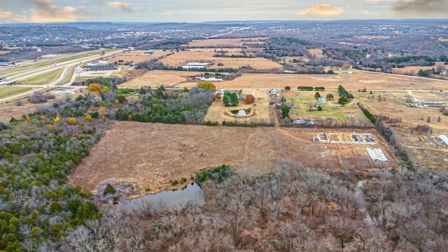 aerial view with a rural view