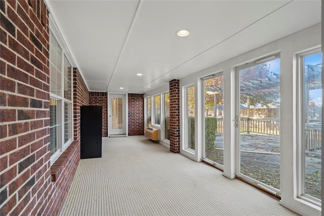 view of unfurnished sunroom