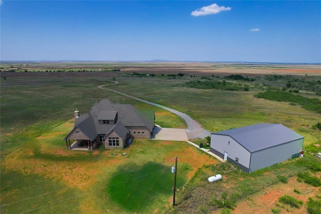 aerial view with a rural view