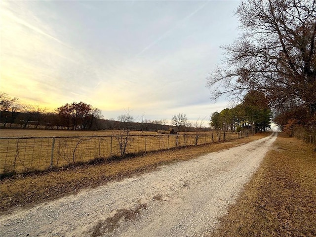 view of street featuring a rural view