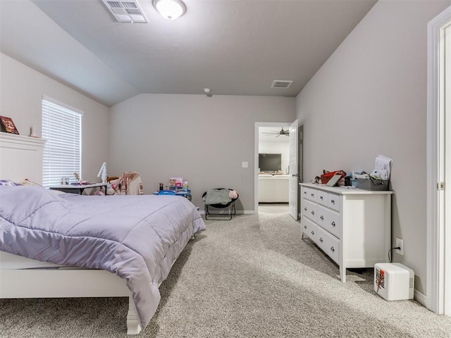 4408 Moonlight Rd, Mustang, OK 73064 - bedroom with light colored carpet and lofted ceiling