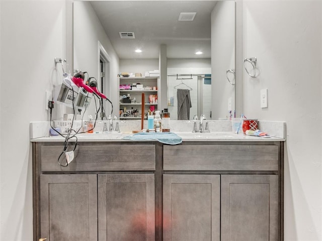 4408 Moonlight Rd, Mustang, OK 73064 - full bathroom with double vanity and a stall shower