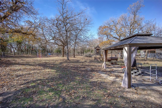 view of yard with a gazebo