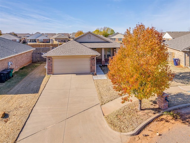 ranch-style home with a garage