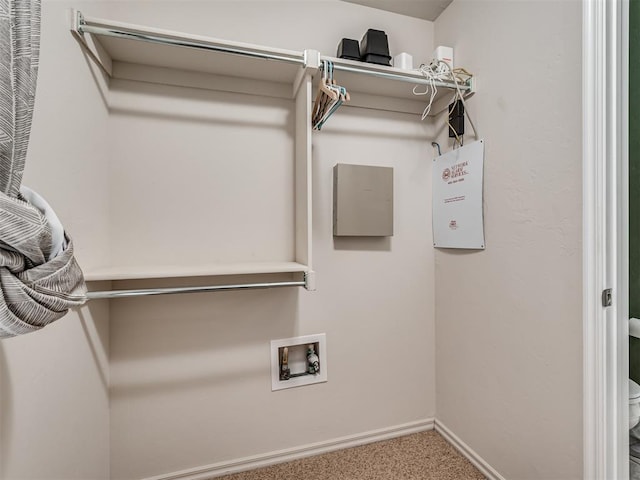 spacious closet with carpet floors