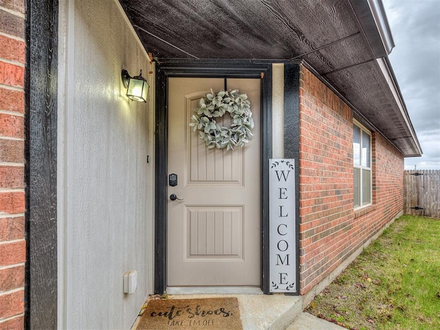 view of doorway to property