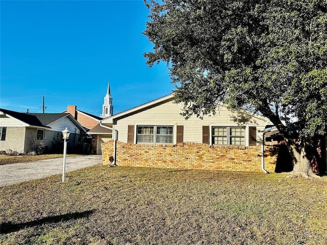 view of single story home