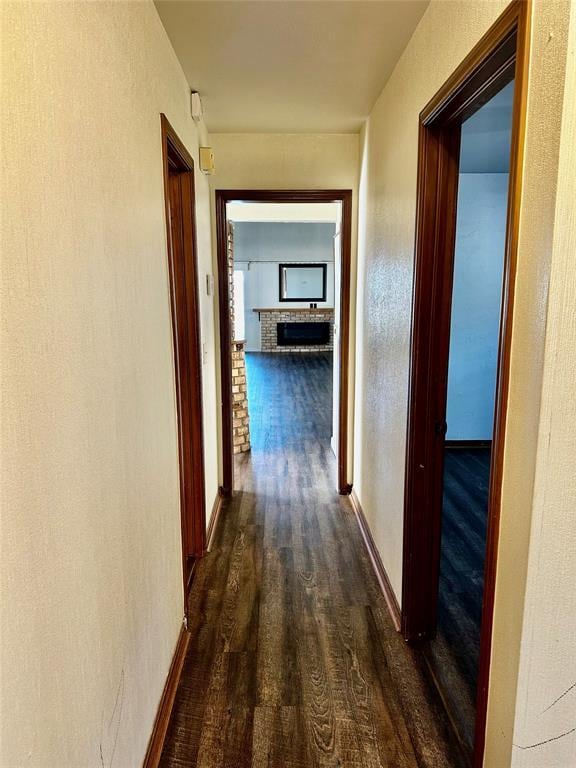 hall featuring dark hardwood / wood-style flooring