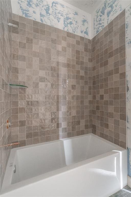 bathroom featuring tile patterned floors and shower / tub combination