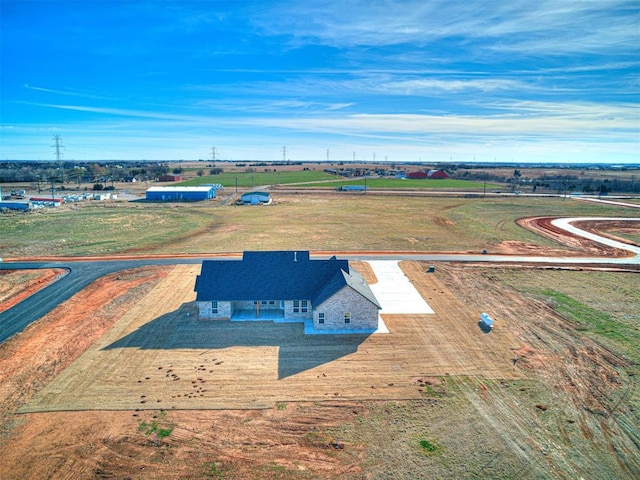 drone / aerial view with a rural view