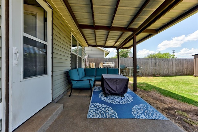 view of patio / terrace featuring an outdoor living space