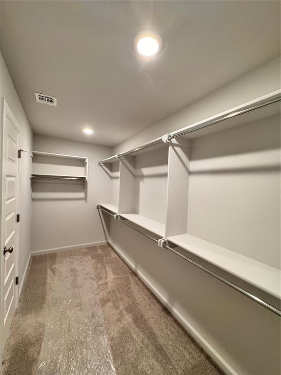 walk in closet with carpet flooring and visible vents