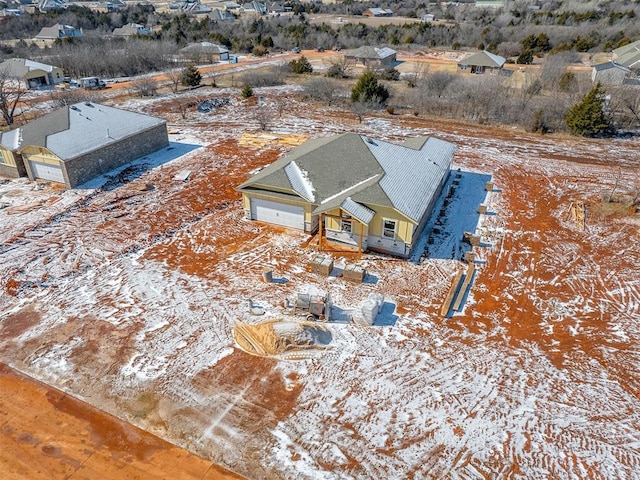 view of snowy aerial view