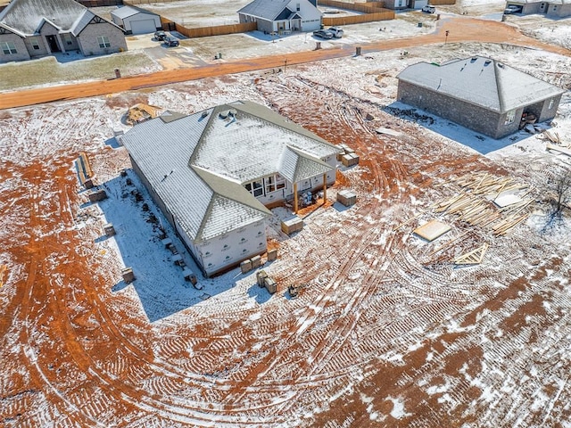 view of snowy aerial view