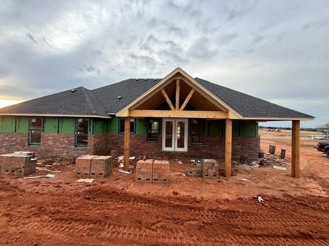 back of property with french doors