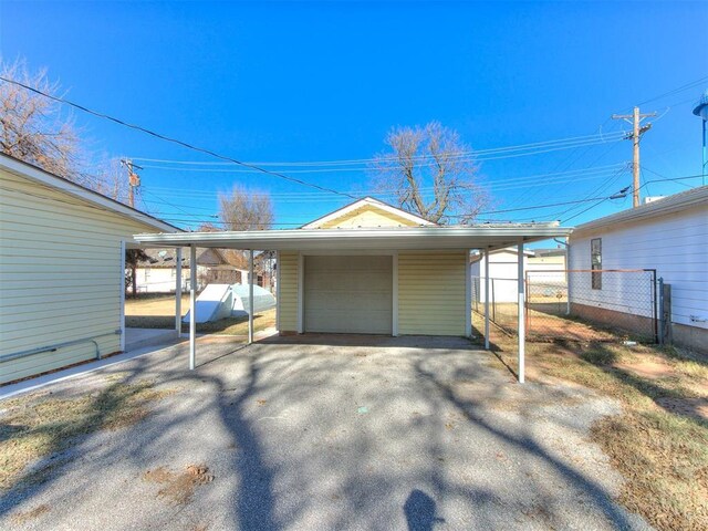 view of garage