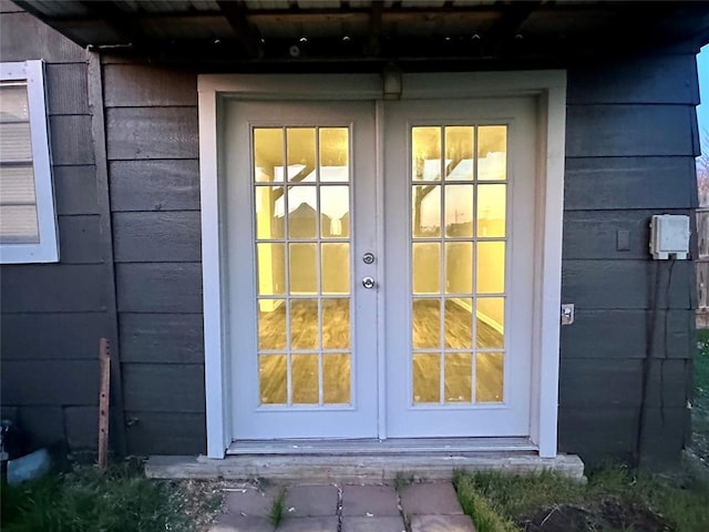 view of exterior entry with french doors