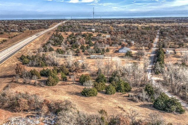 drone / aerial view with a rural view