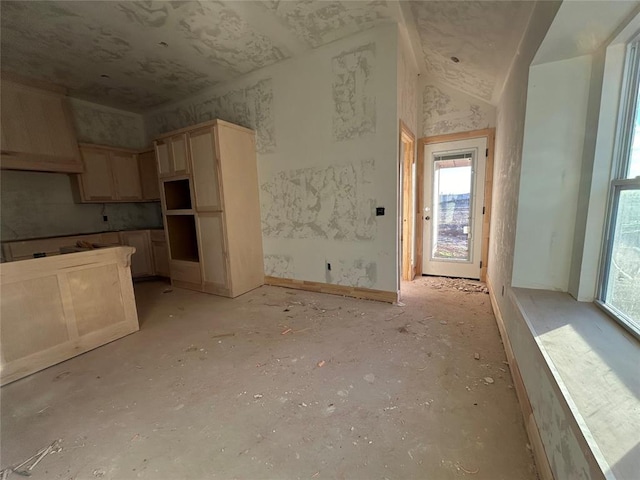 interior space with lofted ceiling