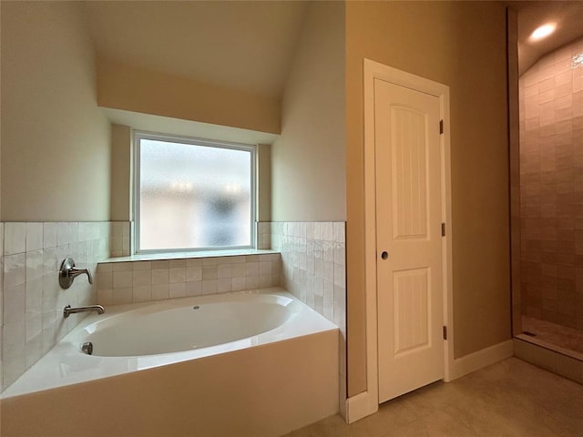 bathroom with plus walk in shower