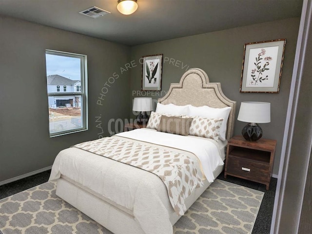 bedroom with carpet floors