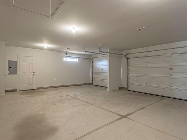 garage with electric panel