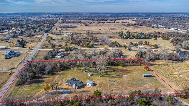 drone / aerial view featuring a rural view