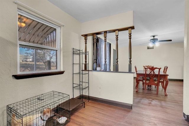 interior space with hardwood / wood-style flooring