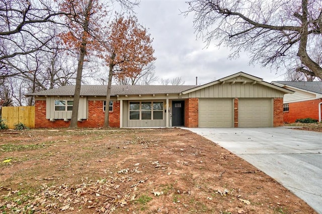 ranch-style home with a garage